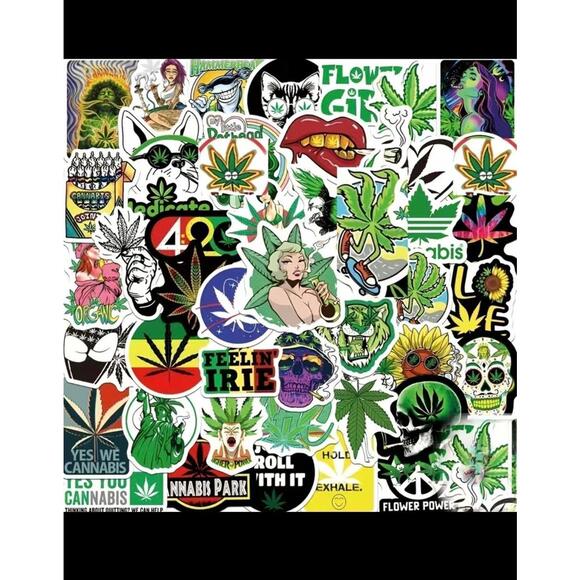 100 Fun Cannabis Sticker Collection - Picture 2 of 5